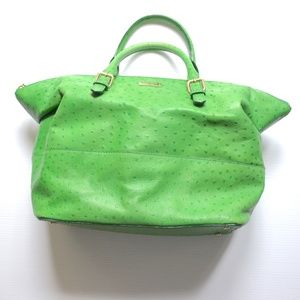 Kate Spade Green Ostrich Portola Valley Tote